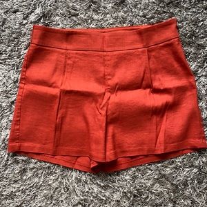 Cute Midi High Waist Rust Express Shorts